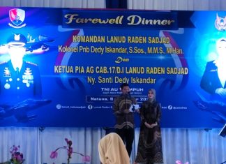 Farewell Dinner, Danlanud Kolonel Pnb Dedy Iskandar : Masyarakat Natuna Ramah dan Sederhana