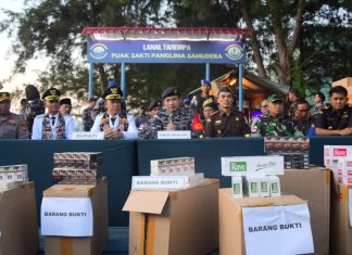 Lanal Tarempa Amankan Rokok Ilegal dari Tanjung Uban