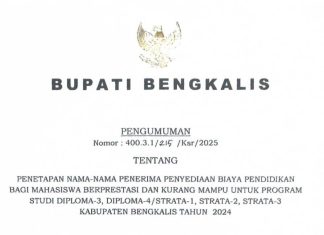 Kabar baik! Pemkab Bengkalis Umumkan Penerima Beasiswa Tahun 2024