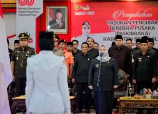 Bupati Kasmarni Kukuhkan 36 Anggota Paskibraka HUT Ke-80 RI Kabupaten Bengkalis