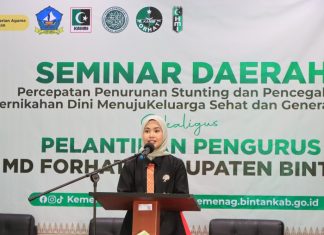 Ketua TP PKK Bintan Buka Seminar Penurunan Stunting dan Pencegahan Pernikahan Dini