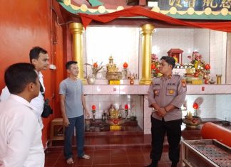 Kapolsek Siantan Kunjungi Vihara Gunung Dewa, Tegaskan Komitmen Jaga Kerukunan Umat