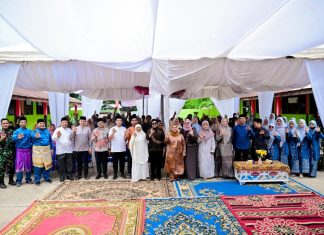 Dampingi Anggota DPR RI, Bupati Bengkalis Hadiri Penyerahan Bantuan CSR BRI di Kecamatan Pinggir