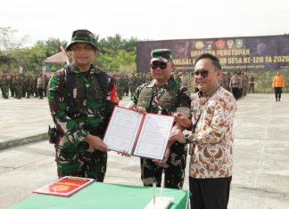 Sekda Bengkalis Hadiri Penutupan TMMD Ke-128 di Pinggir, Apresiasi Sinergi TNI dan Pemerintah Daerah