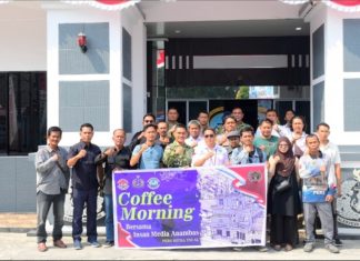 Bangun Komunikasi Lebih Erat, Lanal Tarempa Gelar Coffee Morning dengan Insan Media Anambas